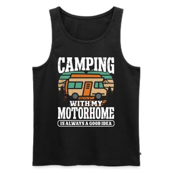 Camper avec mon camping-car est toujours un - Débardeur bio Premium Homme - noir - Devant - Michal (187cm)