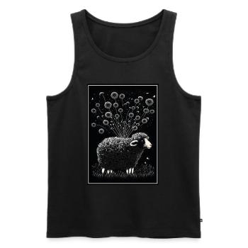 Sheep wool Sheep's wool Dandelion - Men's Premium Organic Tank Top - black - Front - AI Model Male 178 light (178cm)