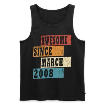 March 2008, 15 years birthday children - Men's Premium Organic Tank Top - black - Front - Michal (187cm)
