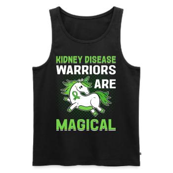 Kidney Disease Warriors Are Magical Kidney Green - Men's Premium Organic Tank Top - black - Front - AI Model Male 178 light (178cm)
