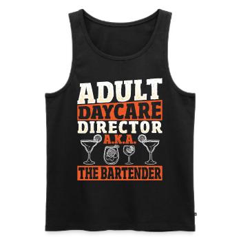 Adult Daycare Director A.K.A. The Bartender - Men's Premium Organic Tank Top - black - Front - AI Model Male 178 light (178cm)