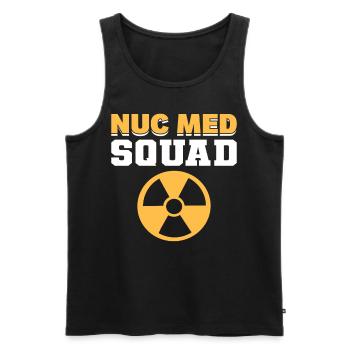 Nuc Med Squad Nuclear Medicine Technologist - Men's Premium Organic Tank Top - black - Front - AI Model Male 178 light (178cm)