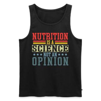 La nutrition est une science et non une opinion Nutritionniste - Débardeur bio Premium Homme - noir - Devant - AI Model Male 178 light (178cm)