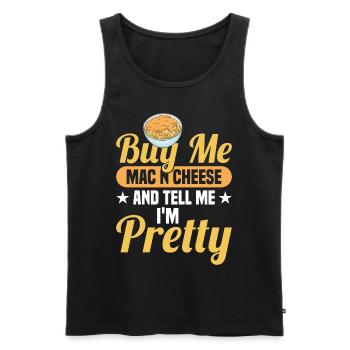 Macaroni au fromage macaroni et pâtes au fromage - Débardeur bio Premium Homme - noir - Devant - Michal (187cm)