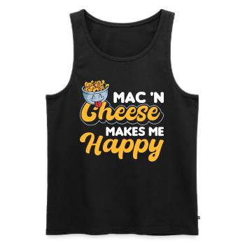 Macaroni au fromage macaroni et pâtes au fromage - Débardeur bio Premium Homme - noir - Devant - Michal (187cm)