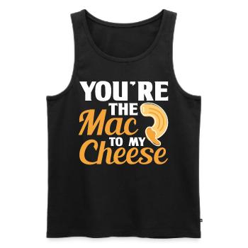 Macaroni au fromage Macaroni au fromage Pâtes et macaronis au fromage - Débardeur bio Premium Homme - noir - Devant - AI Model Male 178 light (178cm)