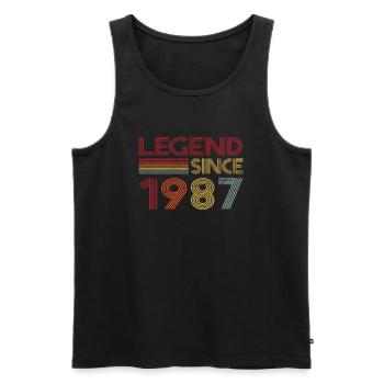 1987 Birthday Legend since Retro Vintage - Men's Premium Organic Tank Top - black - Front - AI Model Male 178 light (178cm)