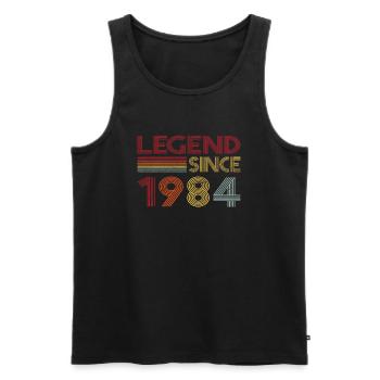 1984 Birthday Legend since Retro Vintage - Men's Premium Organic Tank Top - black - Front - AI Model Male 178 light (178cm)