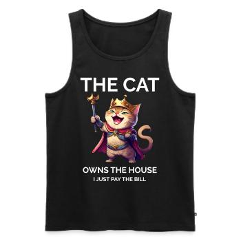 Proud Cat Owner Cat Mom - Men's Premium Organic Tank Top - black - Front - Michal (187cm)