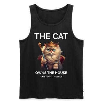 The Cat Owns The House Queen Cat Lover - Men's Premium Organic Tank Top - black - Front - Michal (187cm)