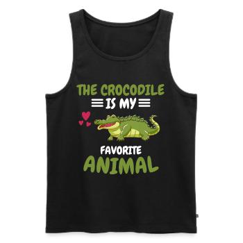 Animal préféré Amphibiens Animal Cadeau Crocodile - Débardeur bio Premium Homme - noir - Devant - AI Model Male 178 light (178cm)