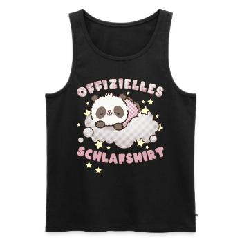 Offizielles Schlafshirt, schlafender Panda - Männer Premium Bio Tank Top - Schwarz - Vorne - AI Model Male 178 light (178cm)