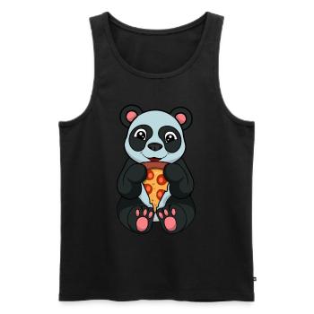 Panda Pizza Liebhaber Wildtiere Tier - Männer Premium Bio Tank Top - Schwarz - Vorne - AI Model Male 178 light (178cm)