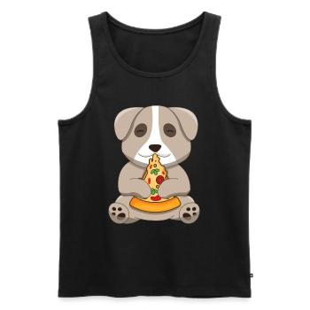 Dog Lovers Puppy Dog Owner Pizza - Men's Premium Organic Tank Top - black - Front - Michal (187cm)