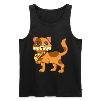 Amateurs de pizza italienne - Débardeur bio Premium Homme - noir - Devant - Michal (187cm)