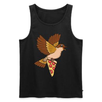 Pizza-Esser Vogelbeobachtung - Männer Premium Bio Tank Top - Schwarz - Vorne - Michal (187cm)