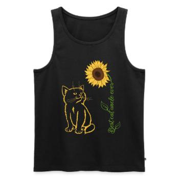 Meilleur oncle chat de tous les temps - Débardeur bio Premium Homme - noir - Devant - Michal (187cm)