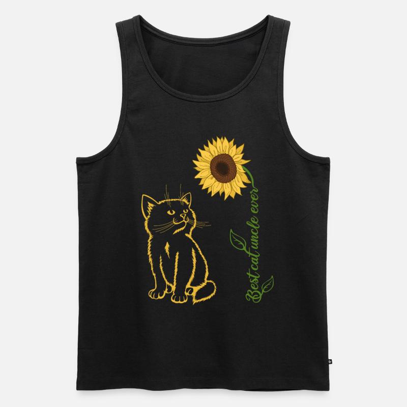 Best Cat Uncle Ever - Männer Premium Bio Tank Top - Schwarz