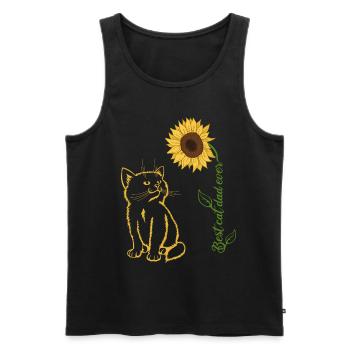 Meilleur père chat de tous les temps - Débardeur bio Premium Homme - noir - Devant - Michal (187cm)