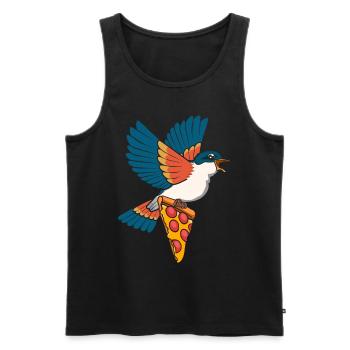 Pizza-Esser Vogelliebhaber Ornithologie Vogel - Männer Premium Bio Tank Top - Schwarz - Vorne - Michal (187cm)