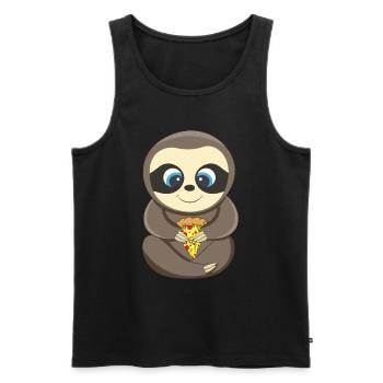 PIzza Sloth Lover Pizza - Men's Premium Organic Tank Top - black - Front - Michal (187cm)