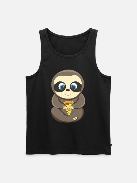 PIzza Sloth Lover Pizza - Men's Premium Organic Tank Top - black