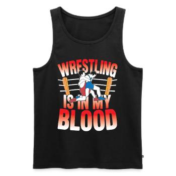 Wrestling Is In My Blood - Männer Premium Bio Tank Top - Schwarz - Vorne - AI Model Male 178 light (178cm)