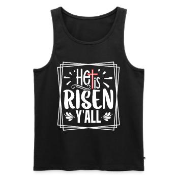 Easter - Celebrate the Resurrection of Jesus - Men's Premium Organic Tank Top - black - Front - AI Model Male 178 light (178cm)