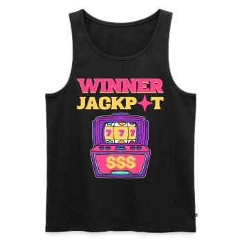 Winner Jackpot Lucky Slot Machine - Men's Premium Organic Tank Top - black - Front - AI Model Male 178 light (178cm)