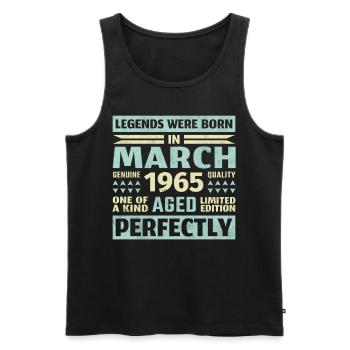 58ème anniversaire Mars Né 1965 Millésime - Débardeur bio Premium Homme - noir - Devant - Michal (187cm)