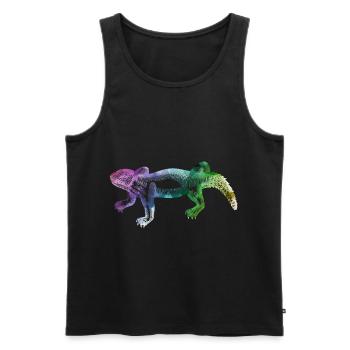 Lézard reptile iguane - Débardeur bio Premium Homme - noir - Devant - Michal (187cm)