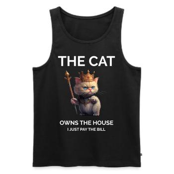 Cat Lady - Funny - Men's Premium Organic Tank Top - black - Front - Michal (187cm)