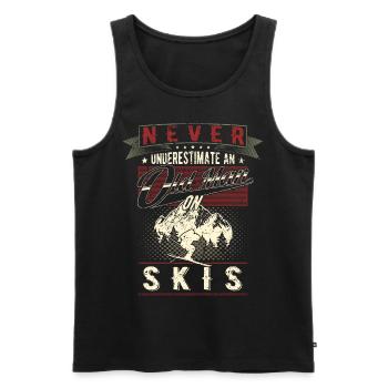 Unterschätze niemals eine alten Mann Skier Rentner - Männer Premium Bio Tank Top - Schwarz - Vorne - Michal (187cm)