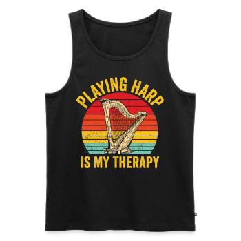 Harfenspieler Harfenist Retro - Männer Premium Bio Tank Top - Schwarz - Vorne - Michal (187cm)