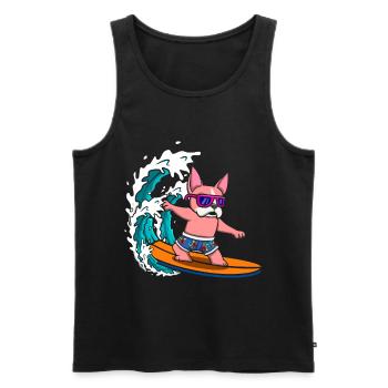 Dog Lovers Dog Owners Surfers - Men's Premium Organic Tank Top - black - Front - AI Model Male 178 light (178cm)