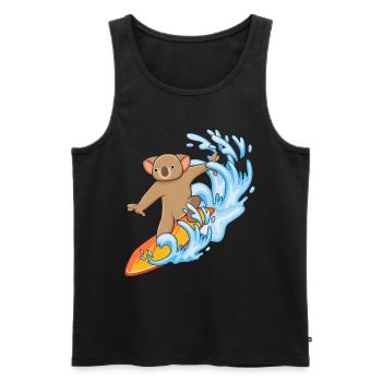 Koala lover Koala Whisperer Animal Surfer - Men's Premium Organic Tank Top - black - Front - AI Model Male 178 light (178cm)