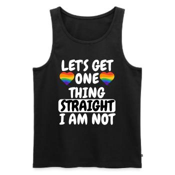 Cadeau Gay Pride hétéro LGBTQ - Débardeur bio Premium Homme - noir - Devant - Michal (187cm)