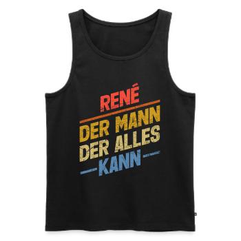 Rene Der Mann Der Alles Kann Vorname René - Männer Premium Bio Tank Top - Schwarz - Vorne - AI Model Male 178 light (178cm)