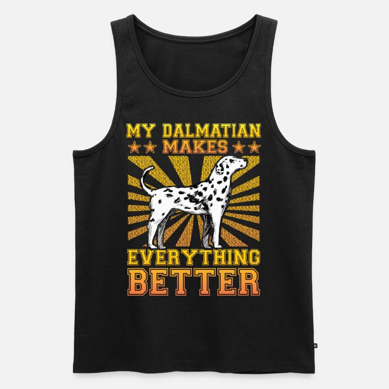 My Dalmatian makes everything better - Männer Premium Bio Tank Top - Schwarz