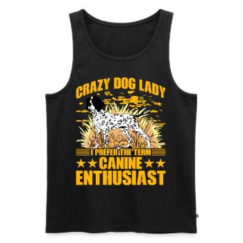 Crazy Dog Lady Je préfère le terme passionné de chien - Débardeur bio Premium Homme - noir - Devant - Michal (187cm)
