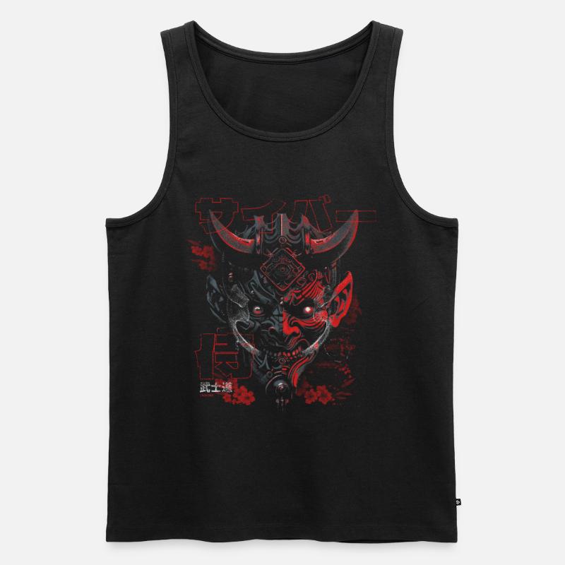 Cyber Samurai - Bushido Oni - Männer Premium Bio Tank Top - Schwarz