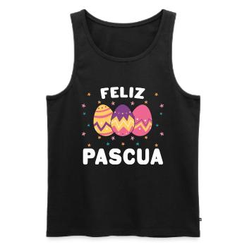 Feliz Pascua Happy Easter Spanish Felices Pascuas - Männer Premium Bio Tank Top - Schwarz - Vorne - AI Model Male 178 light (178cm)