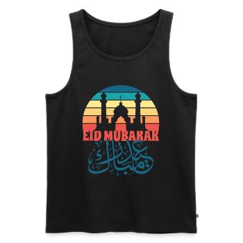 Aïd Moubarak Ramadan Jeûne Islam Mosquée Musulman - Débardeur bio Premium Homme - noir - Devant - AI Model Male 178 light (178cm)