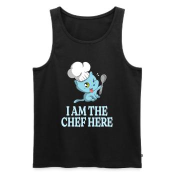 Chef Kitten Funny Cat Lovers Chef - Débardeur bio Premium Homme - noir - Devant - Michal (187cm)