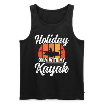 Vacances seulement avec mon Kayak - Débardeur bio Premium Homme - noir - Devant - Michal (187cm)
