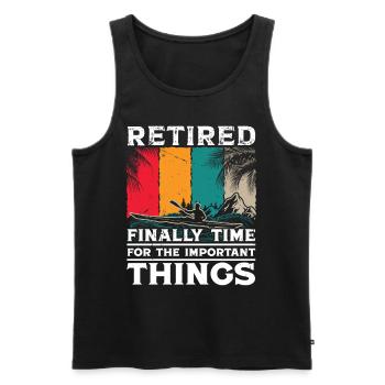 Retired finally Time for the important - Men's Premium Organic Tank Top - black - Front - Michal (187cm)