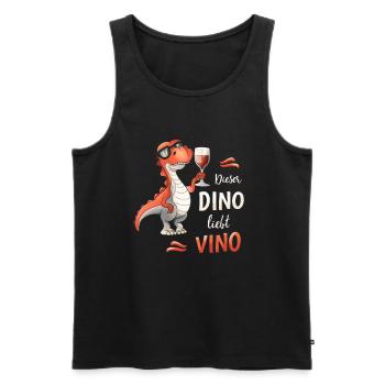 This Dino loves Vino funny wine lover - Men's Premium Organic Tank Top - black - Front - Michal (187cm)