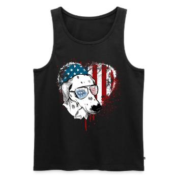 Dalmatiens États-Unis - Débardeur bio Premium Homme - noir - Devant - Michal (187cm)
