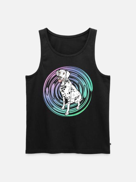 Dalmatiner Retro - Männer Premium Bio Tank Top - Schwarz