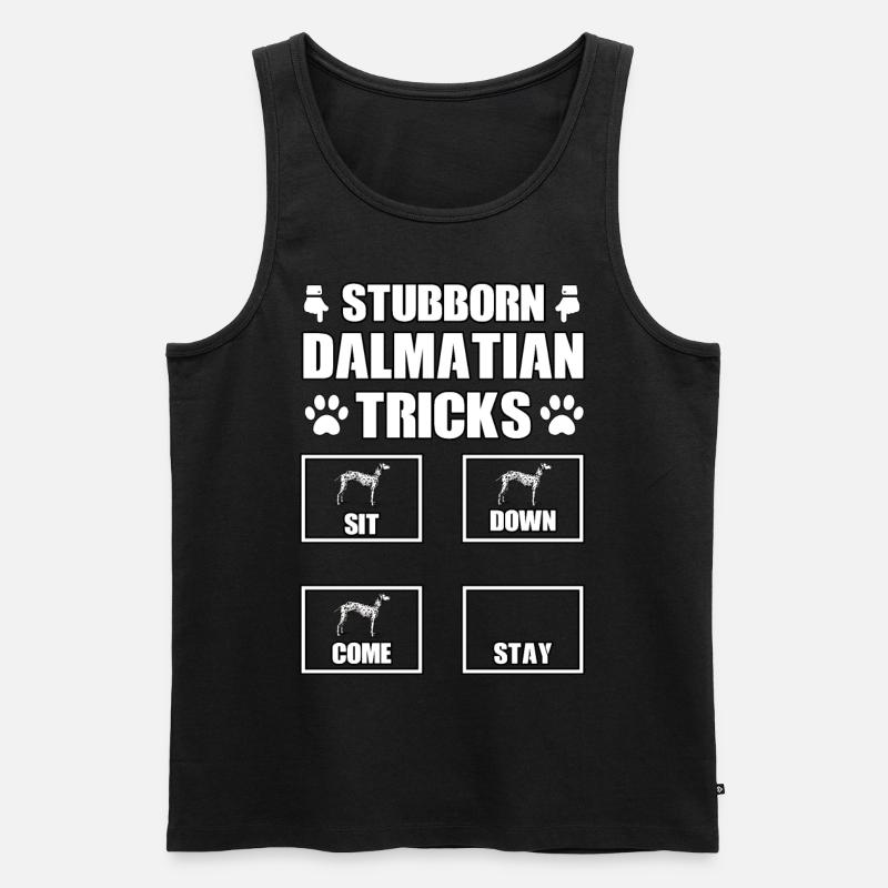 Stubborn Dalmatian Tricks - Männer Premium Bio Tank Top - Schwarz